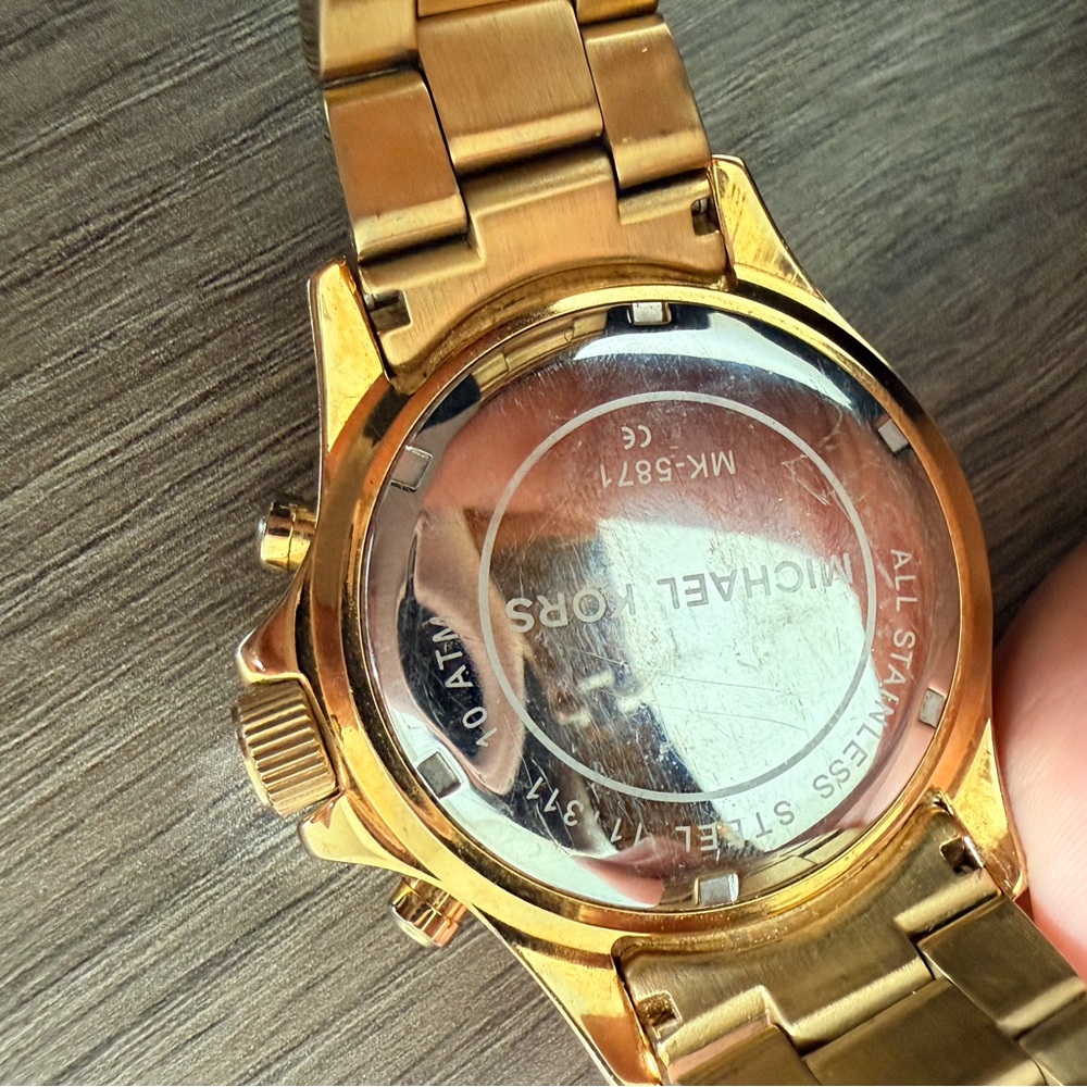 Michael Kors Gold and Pink Chronograph Watch - Picture 2 of 4